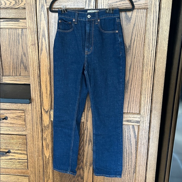 Abercrombie The Ankle Straight Ultra High Rise Curve Love Jeans Dark Wash 00 24 - Picture 2 of 9